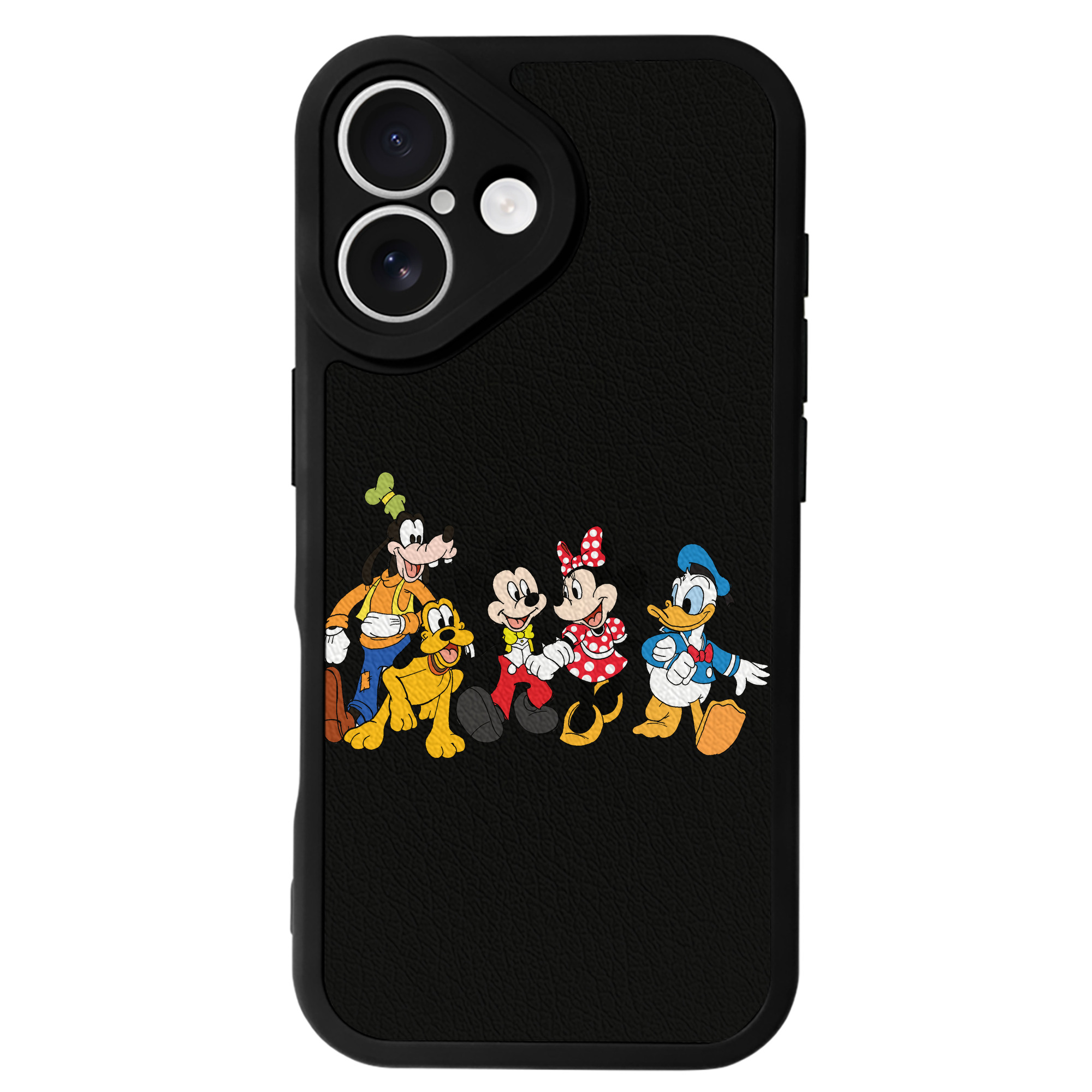 （画像用） ミッキーマウス Mickey Mouse 【iPhone 16シリーズ対応】シリコンスマホケース（レザー調） 材質：シリコン